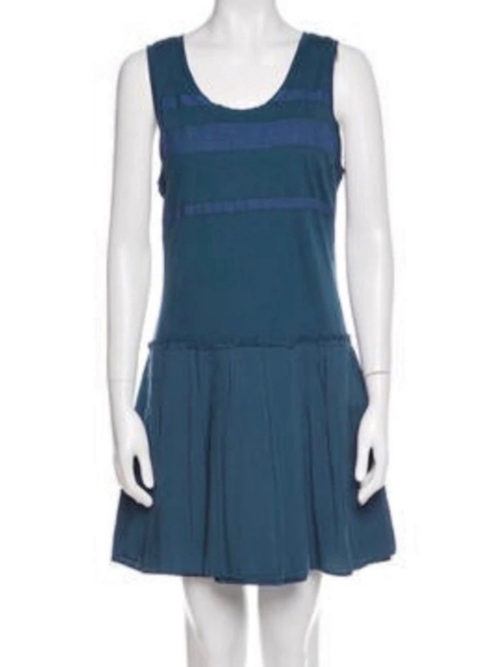 Theory Navy Blue Sleeveless Pleated Dress Size Small